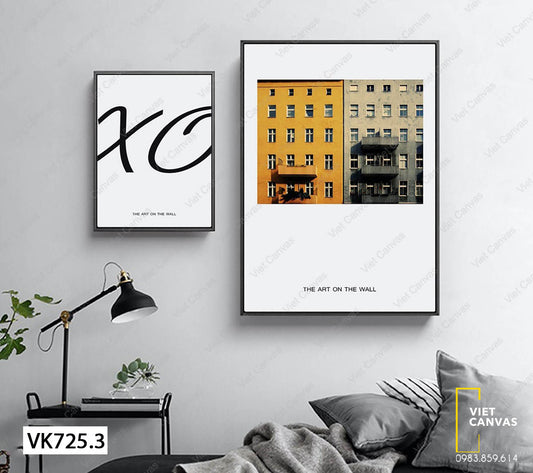 Bộ 2 Tranh Những Tòa Nhà Và Quotes Nghệ Thuật - VK725.3