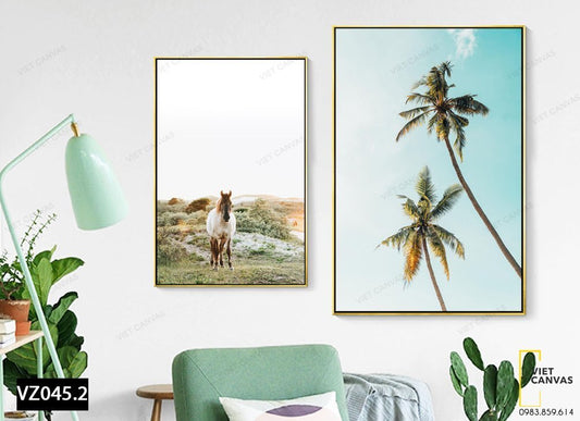 Bộ 2 Tranh Ngựa Và Dừa - VZ045.2