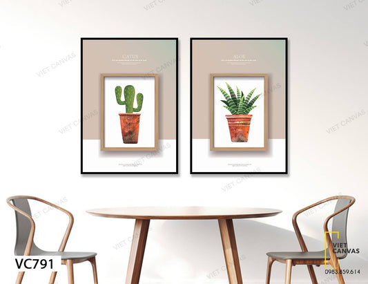 Bộ 2 Tranh Nha Đam Và Xương Rồng - VC791