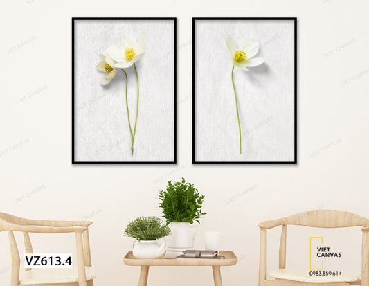 Bộ 2 Tranh Nhành Hoa Đẹp Tinh Khiết - VZ613.4