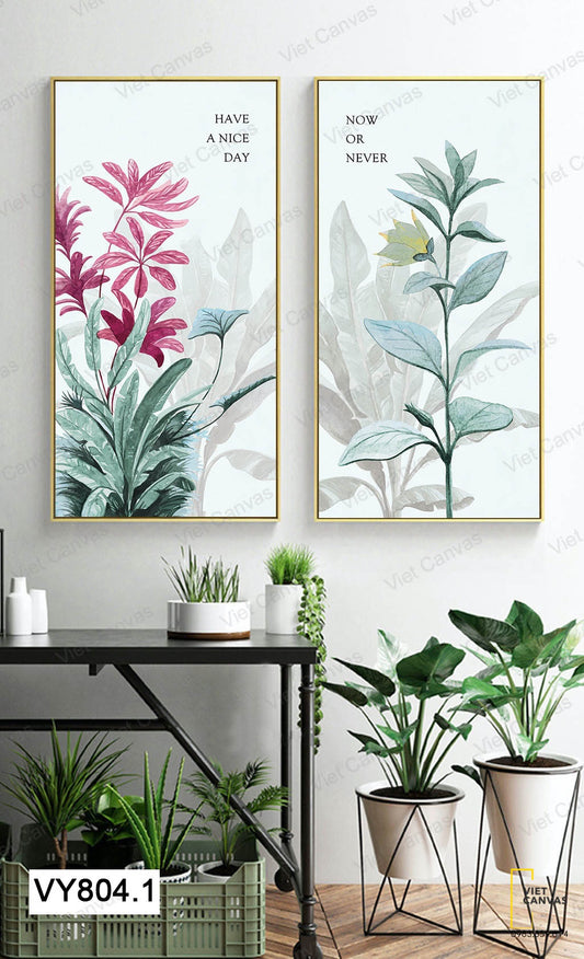 Bộ 2 Tranh Nhành Hoa Tím - VY804.1