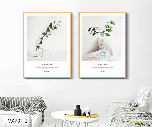 Bộ 2 Tranh Nhánh Lá Xinh Xắn - VX791.2