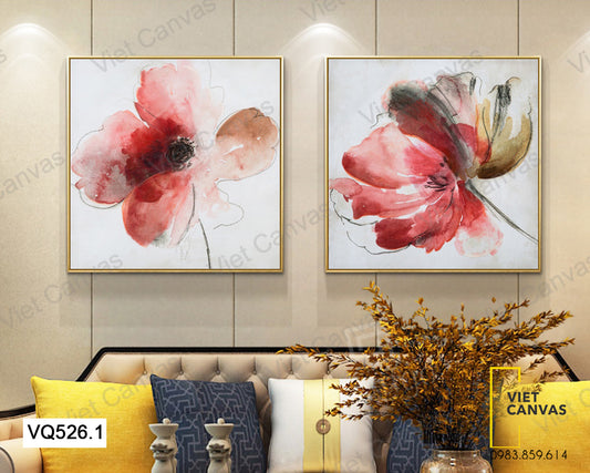 Bộ 2 Tranh Những Bông Hoa Đỏ - VQ526.1