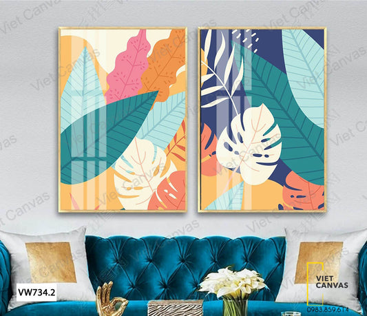 Bộ 2 Tranh Những Chiếc Lá Sắc Màu - VW734.2