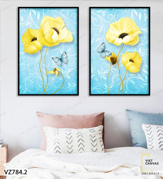 Bộ 2 Tranh Những Đóa Hoa Vàng Tươi Tắn - VZ784.2