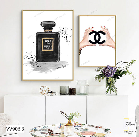Bộ 2 Tranh Nước Hoa Và Logo Chanel - VV906.3