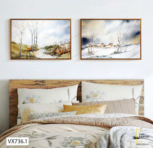Bộ 2 Tranh Quang Cảnh Khu Rừng - VX736.1