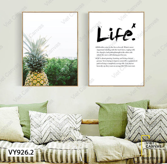 Bộ 2 Tranh Quotes Và Trái Dứa - VY926.2