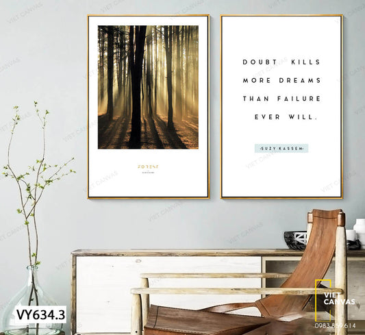 Bộ 2 Tranh Rừng Cây Và Quotes - VY634.3