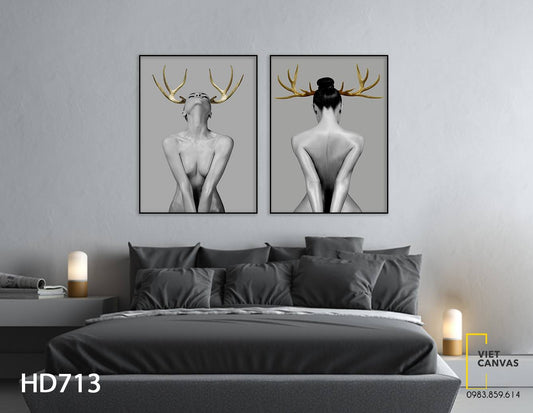 Bộ 2 Tranh Cô Gái Cá Tính - HD713