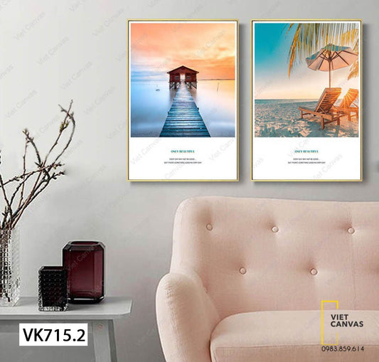 Bộ 2 Tranh Thiên Đường Ở Bãi Biển - VK715.2