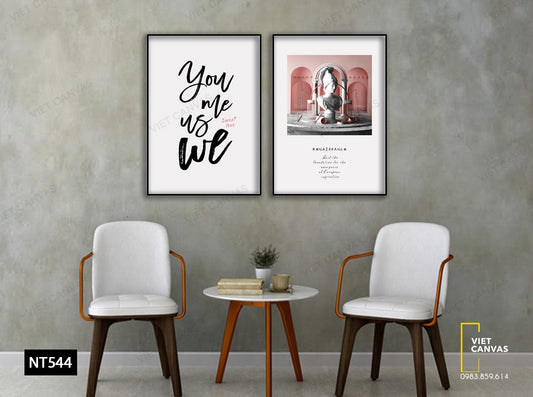 Bộ 2 Tranh Bức Tượng Và Quotes - NT544