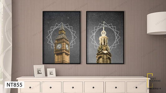 Bộ 2 Tranh Tháp Đồng Hồ - NT855