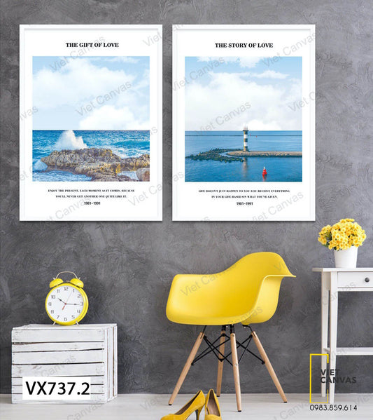Bộ 2 Tranh Biển Xanh - VX737.2
