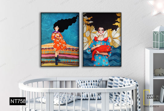 Bộ 2 Tranh Thiếu Nữ - NT758