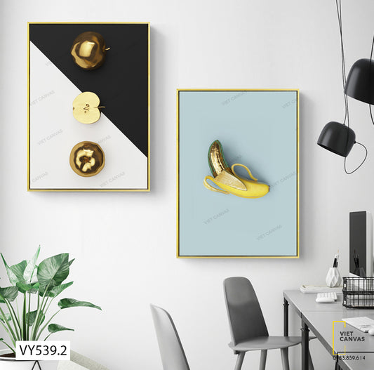 Bộ 2 Tranh Trái Cây Táo Và Chuối - VY539.2
