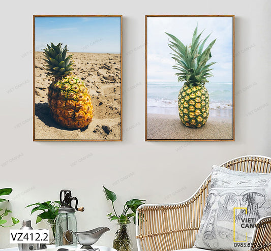 Bộ 2 Tranh Trái Dứa Ngoài Biển - vz412.2