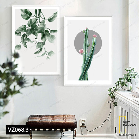 Bộ 2 Tranh Vẻ Đẹp Của Lá Cây Và Xương Rồng - VZ068.3