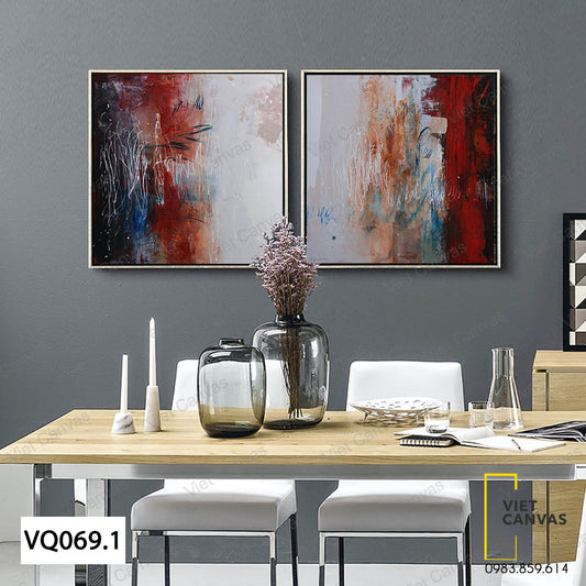 Bộ 2 Tranh Vệt Màu Trừu Tượng - VQ069.1