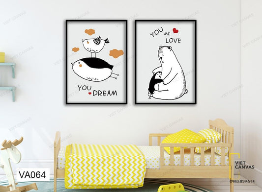 Bộ 2 Tranh Hoạt Hình Động Vật - VA064