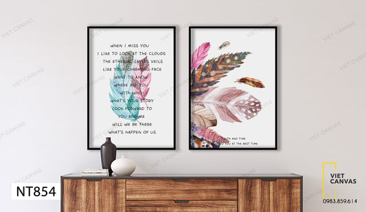 Bộ 2 Tranh Những Cành Lông Vũ - NT854