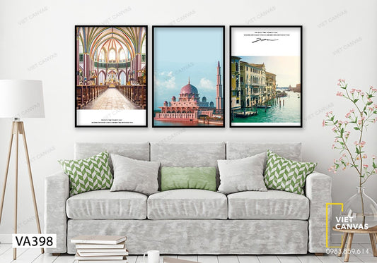 Bộ 3 Tranh Cảnh Đẹp Nước Ý - VA398