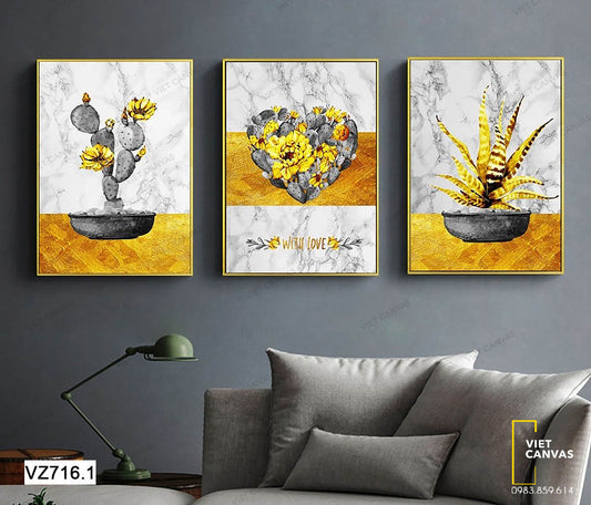 Bộ 3 Tranh Xương Rồng - VZ716.1