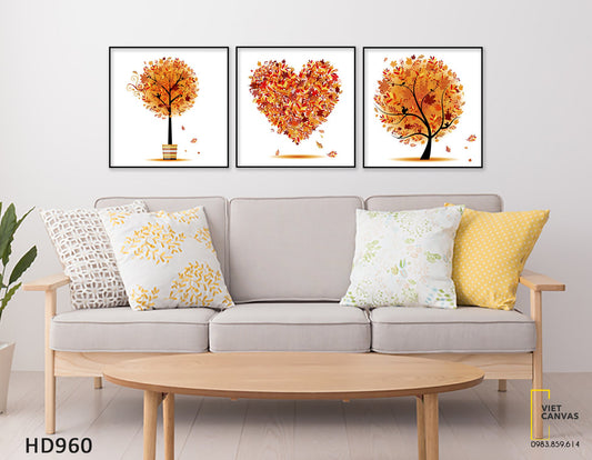 Bộ 3 Tranh Chiếc Cây Mùa Thu - HD960
