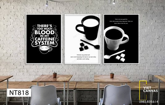 Bộ 3 Tranh Chiếc Tách Và Quotes - NT818