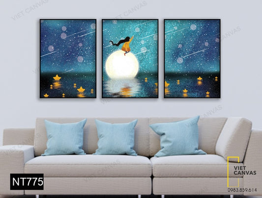 Bộ 3 Tranh Đứa Bé Và Bầu Trời Sao Băng - NT775