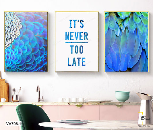 Bộ 3 Tranh Lông Vũ Và Quotes - VV796.1