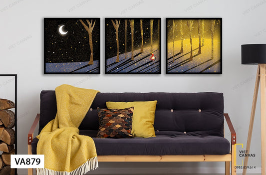 Bộ 3 Tranh Ánh Sáng Khu Rừng - VA879