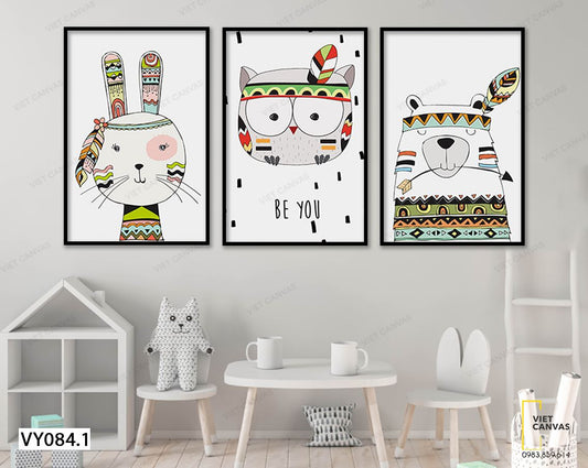 Bộ 3 Tranh Ba Chú Mèo Dễ Thương - VY084.1