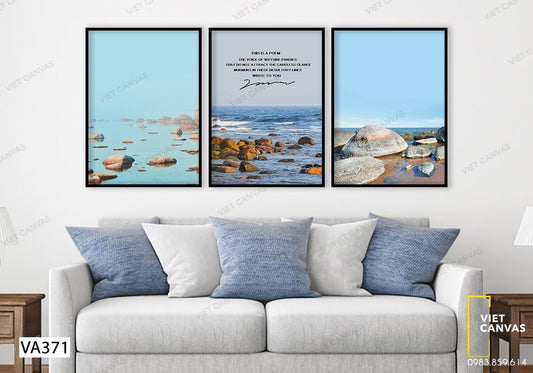 Bộ 3 Tranh Bãi Đá Ven Biển - VA371