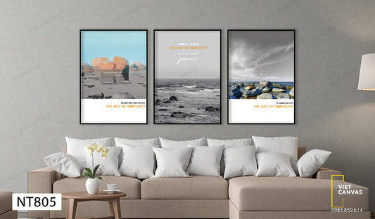 Bộ 3 Tranh Bãi Đá Bên Bờ Biển - NT805