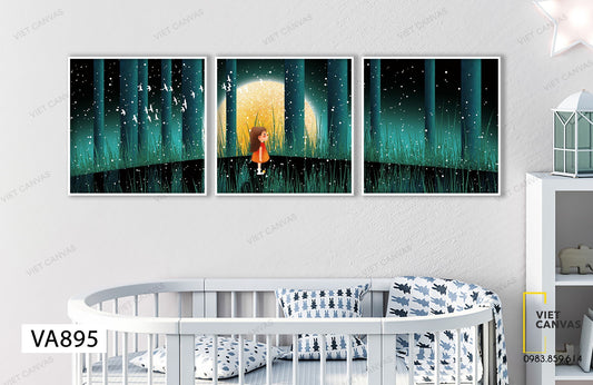 Bộ 3 Tranh Bé Giữa Trời Đêm - VA895