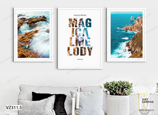 Bộ 3 Tranh Biển Cả Và Quotes - VZ311.5