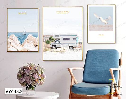 Bộ 3 Tranh Biển Tươi Mát - VY638.2