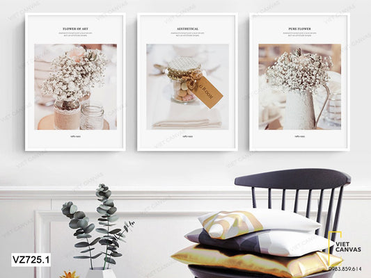Bộ 3 Tranh Bình Hoa Và Bình Kẹo Nhỏ Xinh - VZ725.1