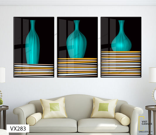 Bộ 3 Tranh Bình Lọ Cổ - VX283