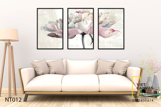 Bộ 3 Tranh Bông Hoa Hữu Tình - NT012