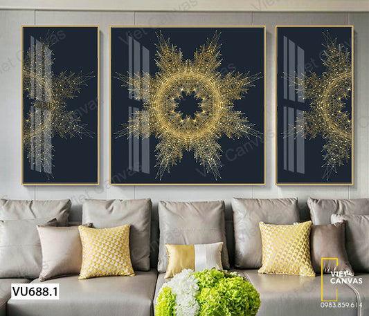 Bộ 3 Tranh Bông Hoa Tuyết - VU688.1