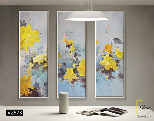 Bộ 3 Tranh Bông Hoa Nở Rộ - VZ673
