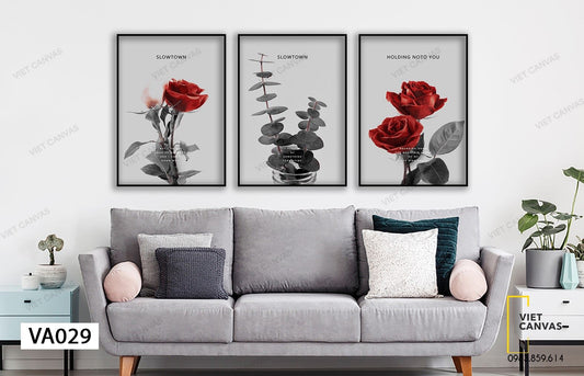 Bộ 3 Tranh Bông Hồng Lãng Mạn - VA029