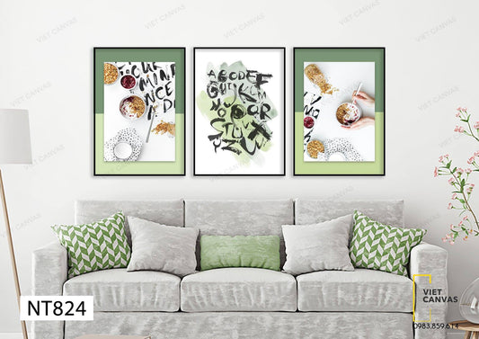 Bộ 3 Tranh Buổi Sáng Ngon Miệng Và Quotes - NT824