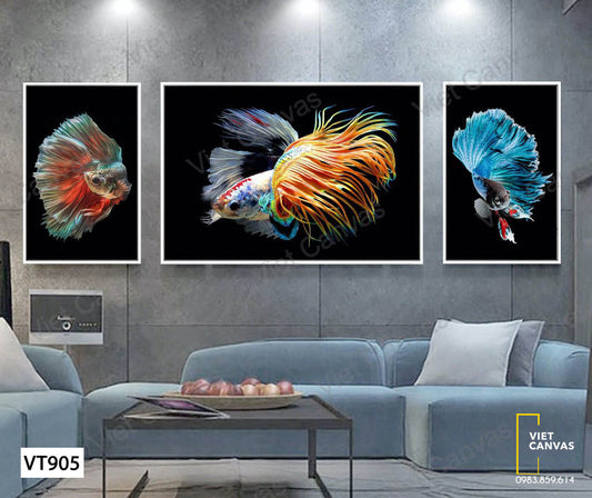 Bộ 3 Tranh Những Chú Cá Đa Sắc - VT905