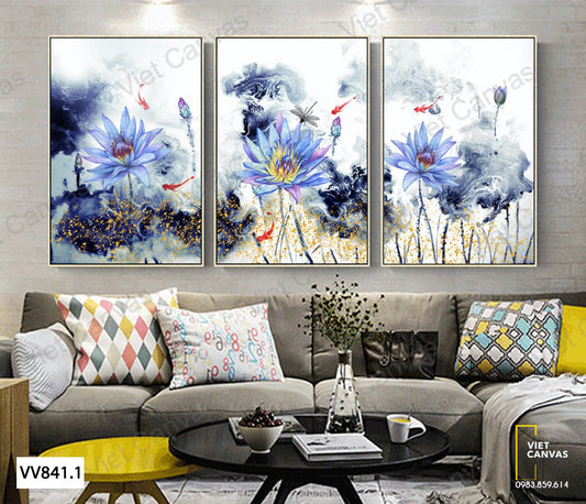 Bộ 3 Tranh Bông Súng - VV841.1