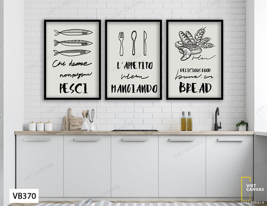 Bộ 3 Tranh Cá Và Bánh Mì - VB370