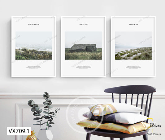 Bộ 3 Tranh Cánh Đồng Cỏ - VX709.1