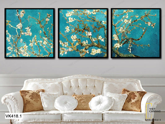 Bộ 3 Tranh Cành Hoa Khoe Sắc - VK418.1